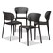 Baxton Studio Rae ModernBlack Finished Polypropylene Plastic 4-Piece Stackable Dining Chair Set, PK4 192-4PC-12021-ZORO - alternate 2